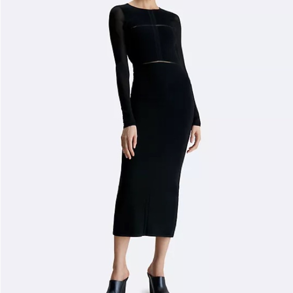 NWT Calvin Klein / Sheer Cut Out Back Maxi Dress / Size Large